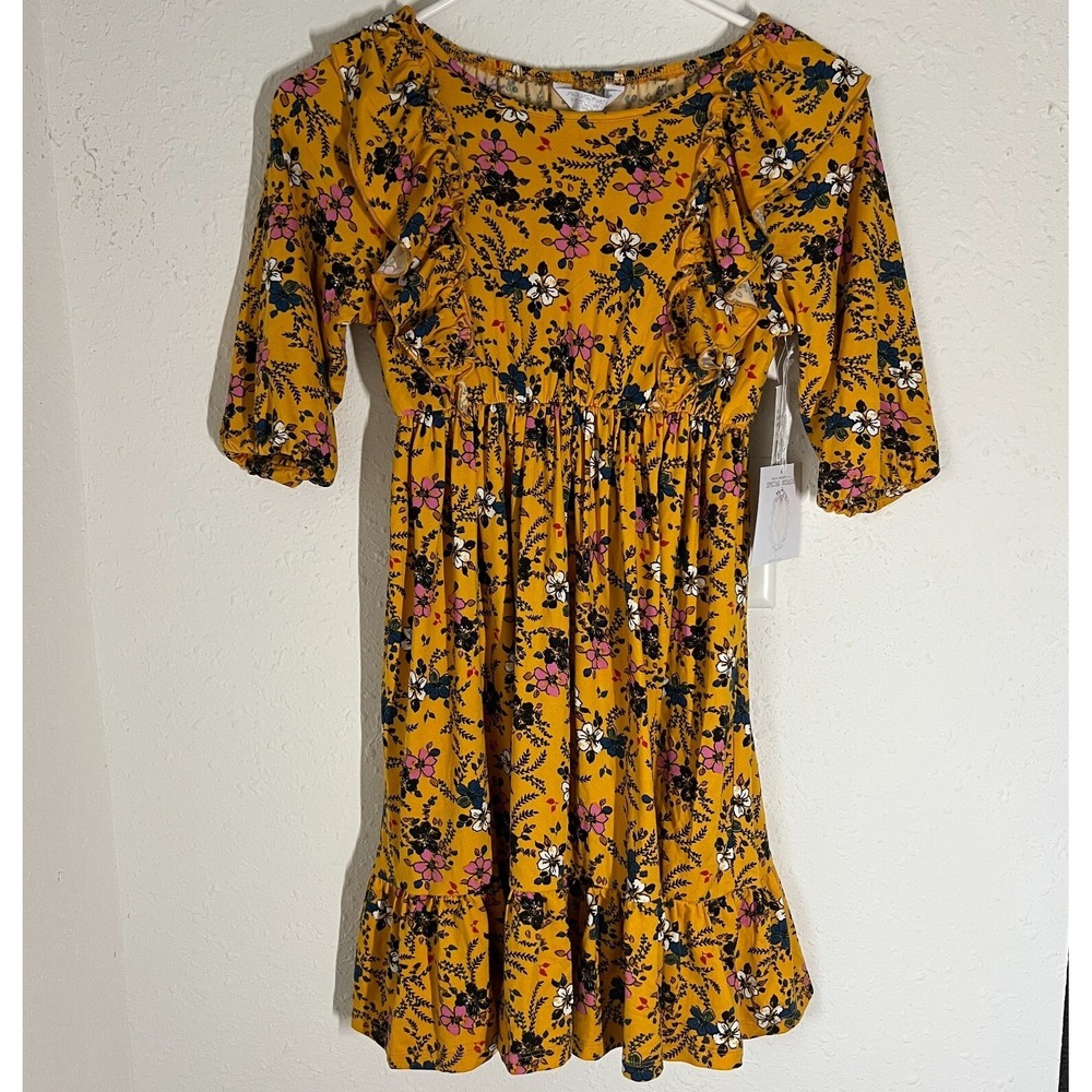 Marmellata Girls' Floral Special Occasion Dress Size 10โ NWT Ruffles Stretch